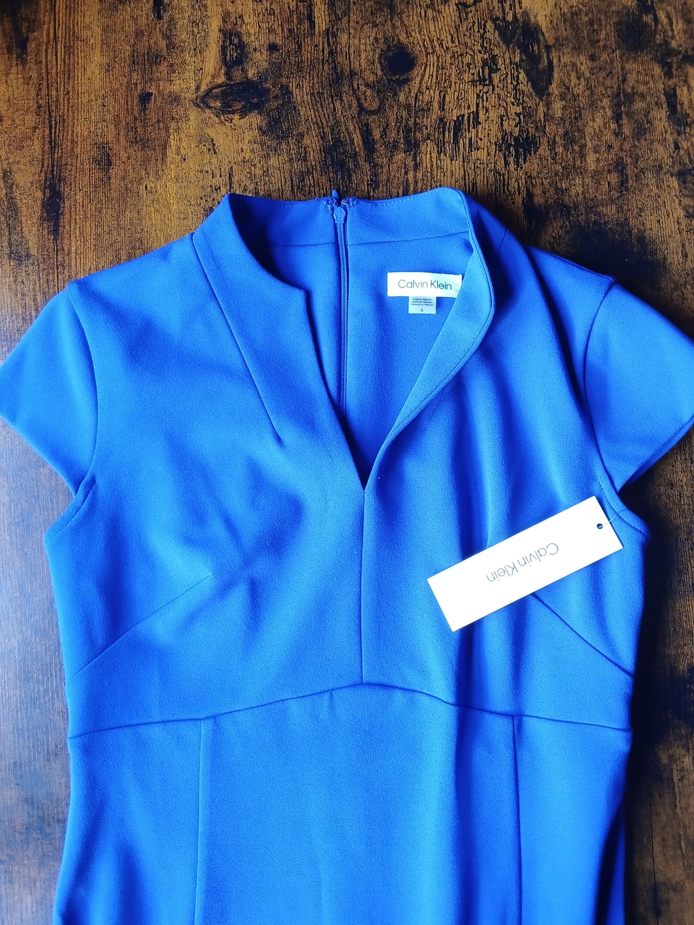 Calvin Klein Women’s Royal Blue Cap-Sleeve Sheath Dress